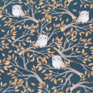 Owl Print 100% Cotton Fabric by the Yard