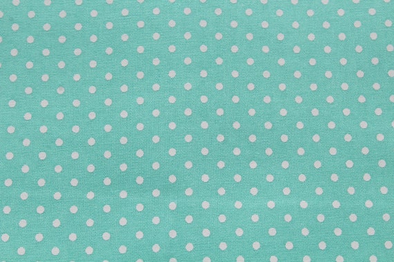Aqua Mint Green Polka Dot Cotton Dress Fabric: Lightweight Soft Material