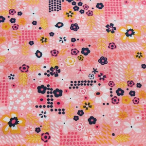 Spring 100% Cotton Fabric Golden Aster Coral Small Floral Calico Print by the Yard