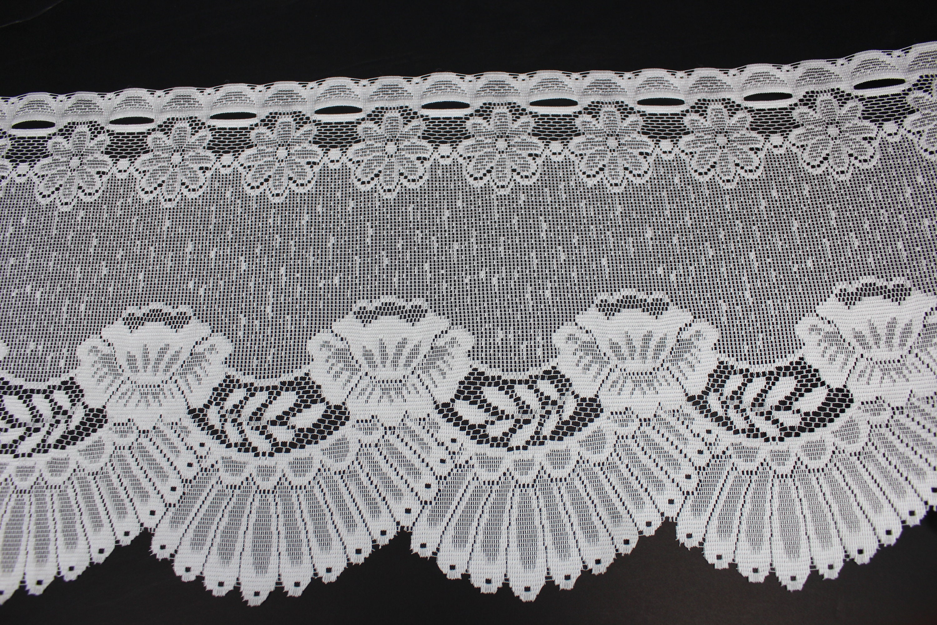 Lace Cafe Curtain Fabric By The Yard White Fl Romantic Lace Cafe Curtain Fabric By The Yard, White Cotton Lace Cafe Curtains By The Yard