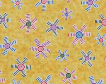 Fat Quarter Button & Yo-Yo Print Cotton Fabric - Small Precut Piece