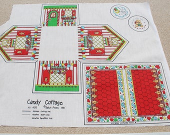 Vintage 1980s Cut and Sew Candy Cottage Craft Fabric