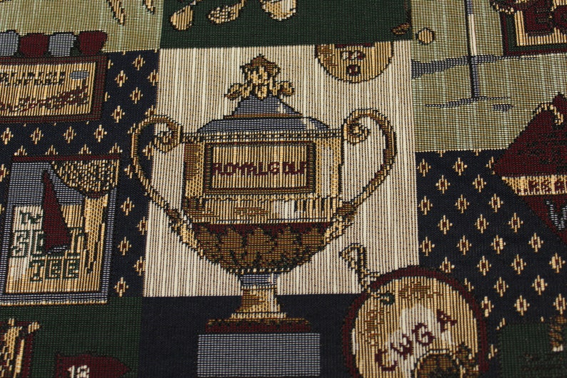 Golf Tournament Upholstery Tapestry Fabric by the Yard Heavy Etsy