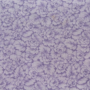 Small Purple Floral Print Cotton Fabric by the Yard, Lavender Flowers, Doll Dress Quilting Sewing Material BTY