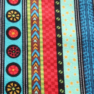 Striped Geometric Medium Weight Cotton Fabric by the Yard, Primary Color