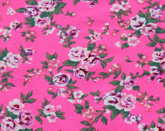 Pink Roses Fabic Hot Pink Rose Print 4-way Stretch Denim Fabric - Sewing & Crafting - Etsy