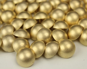 Vintage Gold Domed Plastic Buttons: Christmas Sewing Crafts, Lot of 10
