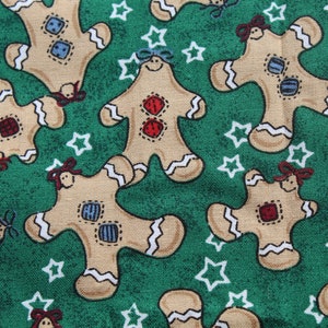 Christmas Gingerbread Cookie Cotton Fabric by the Half yard