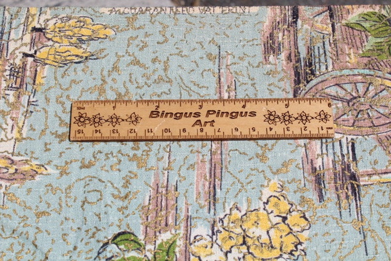 Vintage Floral Print Barkcloth Fabric by the Yard Pastel Pink Etsy