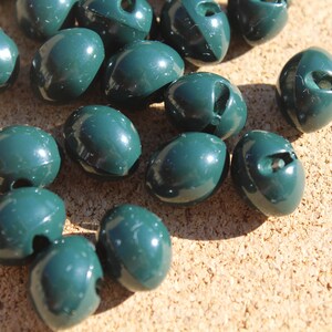Lot of Forest Green Bullet Shaped Crafting Buttons, 3/4 inch Plastic Shank Back