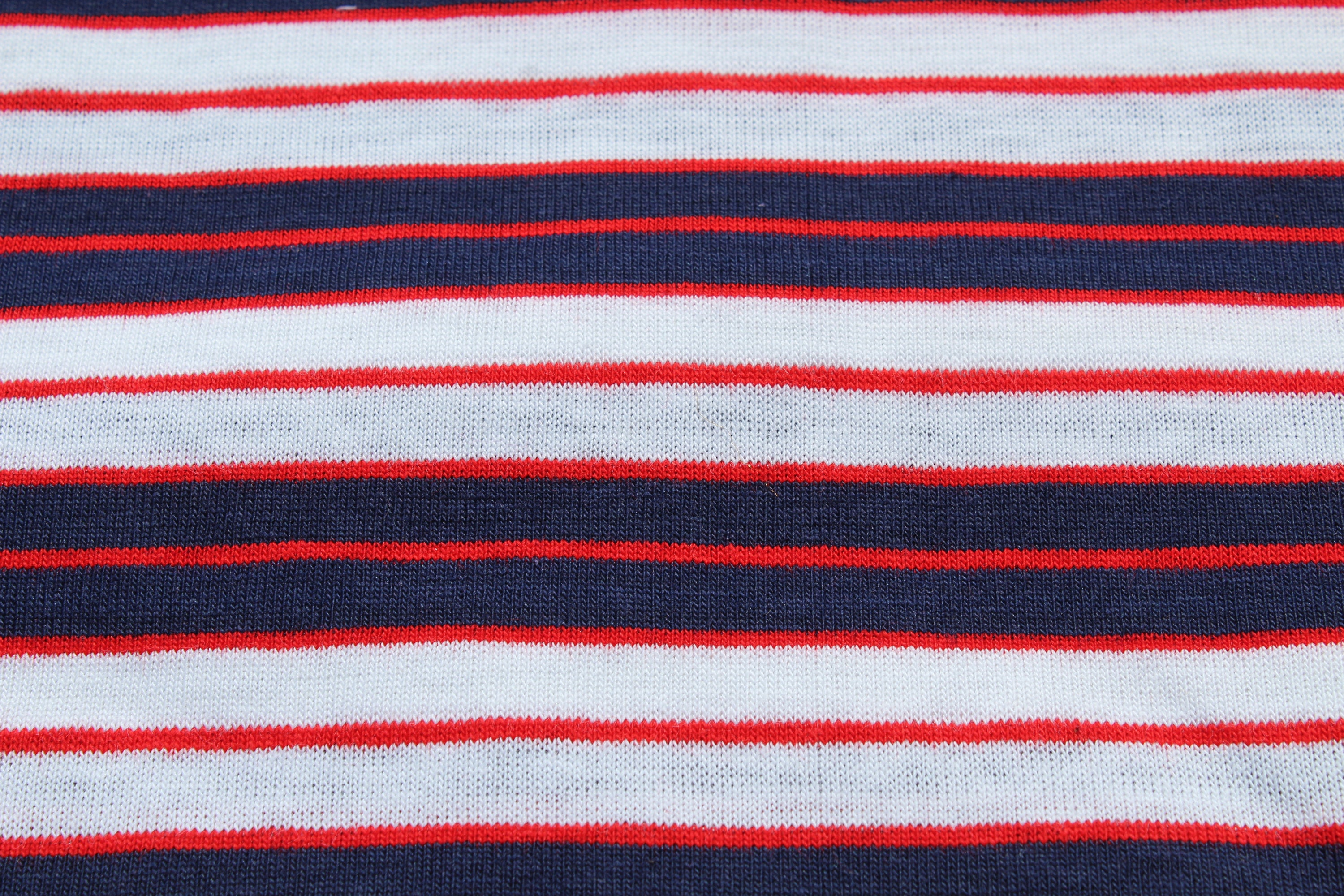 Striped Knit Jersey Fabric by the Yard Red Blue and White Etsy