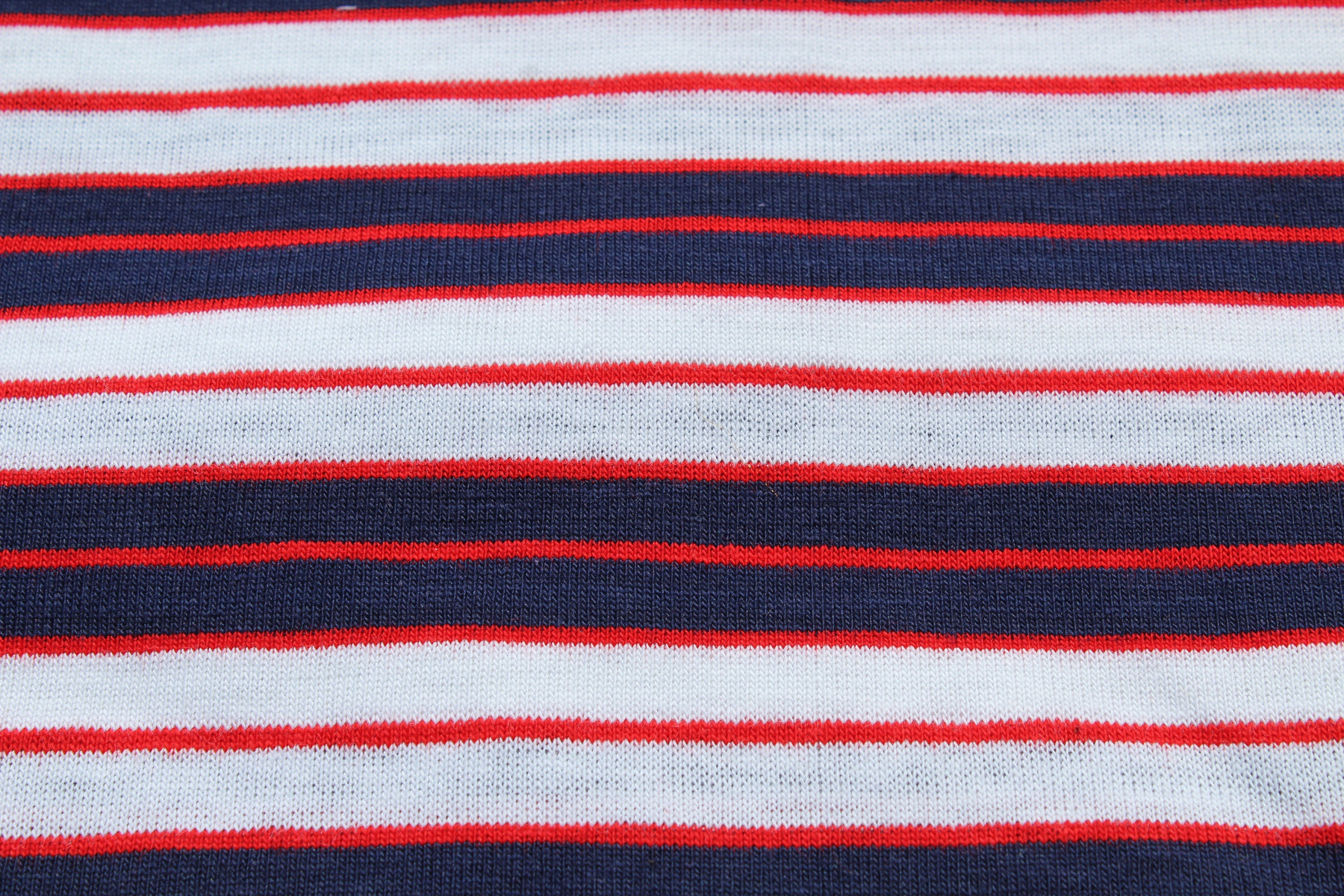 Striped Knit Jersey Fabric by the Yard Red Blue and White | Etsy