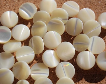 Lot of Small mother of pearl shell buttons, Shank back, MOP Crafting Sewing Jewelry Making 7/16"