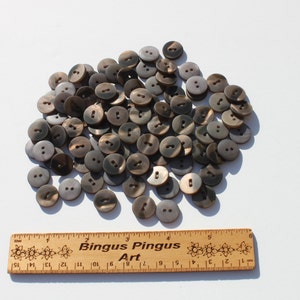 Brown Shimmery Small Buttons, Plastic Round NOS 5/8 inch, Lot of 50 Craft Sewing image 3