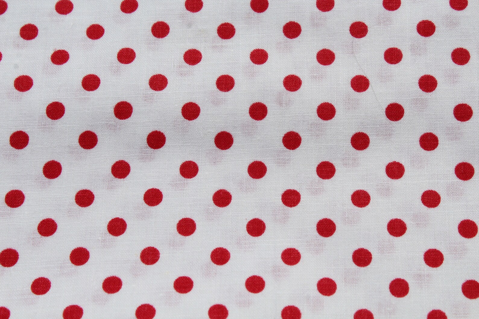 Red Polka Dot On White Cotton Fabric Quilting Sewing Doll Etsy