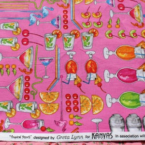 Selvage marked Tropical Punch designed by Great Lynn for Kanvas in Association with Benartex.
