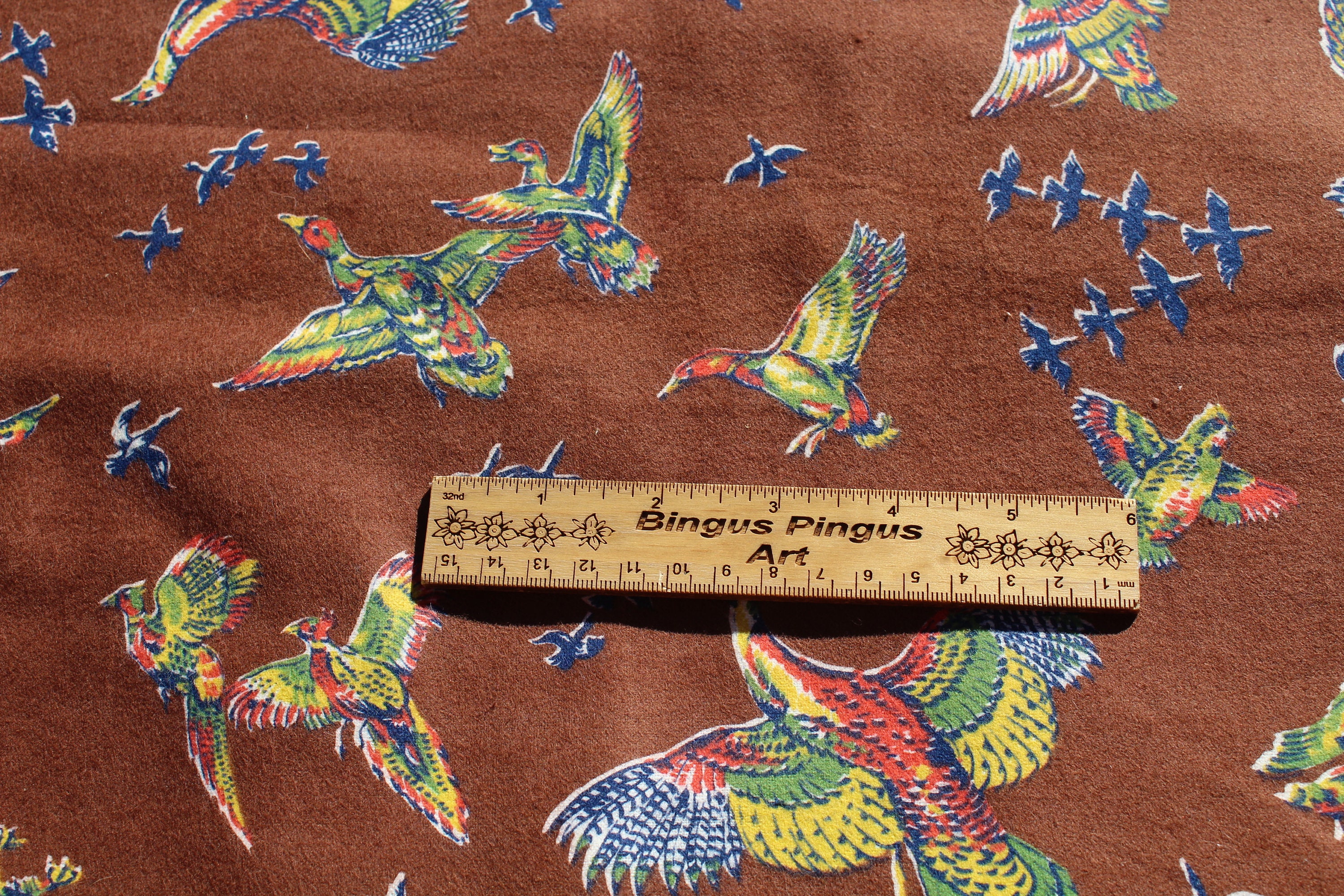 Game Bird Cotton Flannel Fabric by the Yard Pheasant Quail Etsy