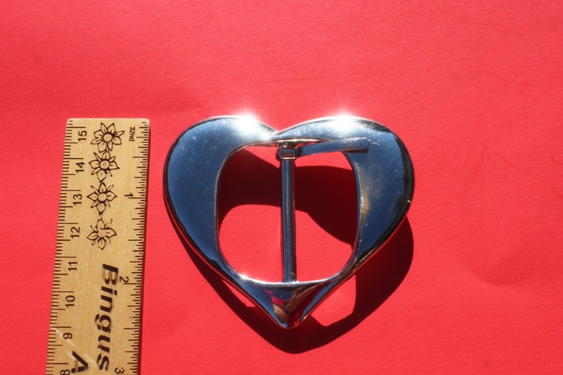 Large Heart Shaped Belt Buckles Silver Coated Plastic Heart - Etsy