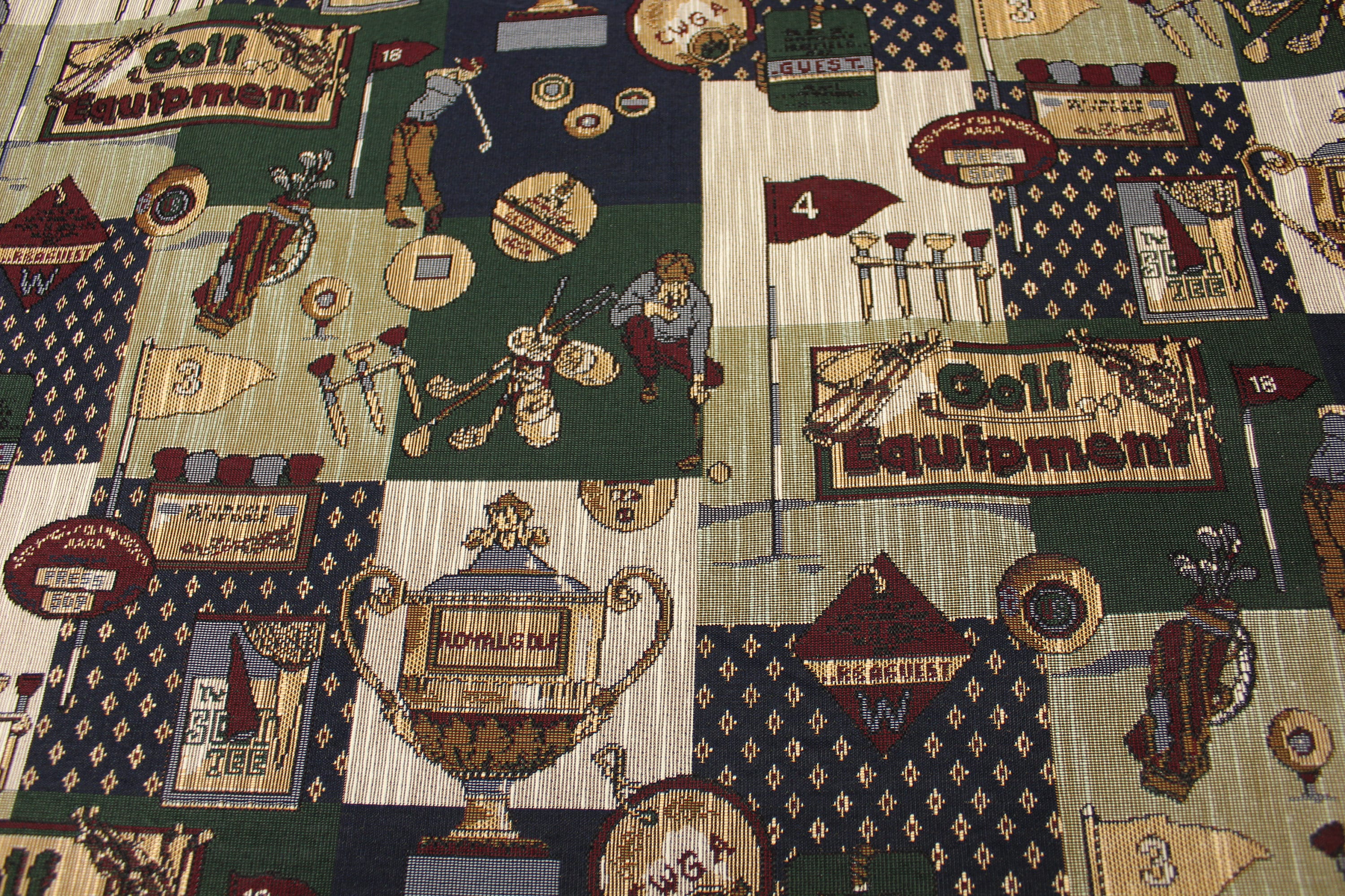Golf Tournament Upholstery Tapestry Fabric by the Yard Etsy