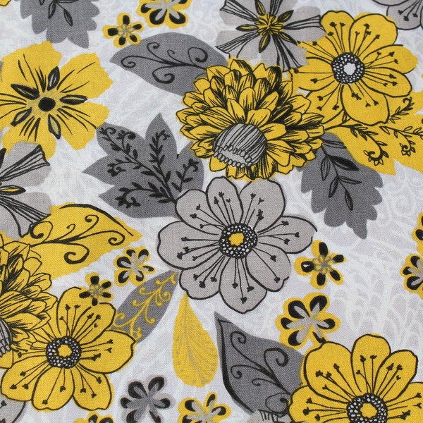 Gray Yellow Fabric Etsy