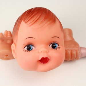 New Vintage Zim's Large Vinyl Plastic Baby Doll Head With Pacifier