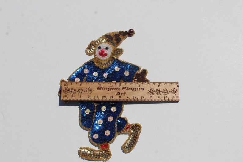 Kids Sew Glue on Patch Sequin Circus Clown Applique Craft Sewing