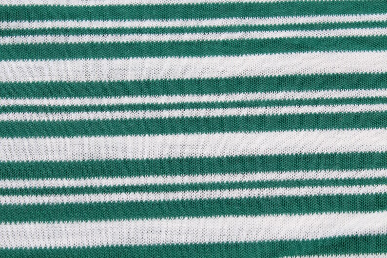 Soft Stretchy Apparel Sewing Clothing Fabric Yardage Green Striped knit ...