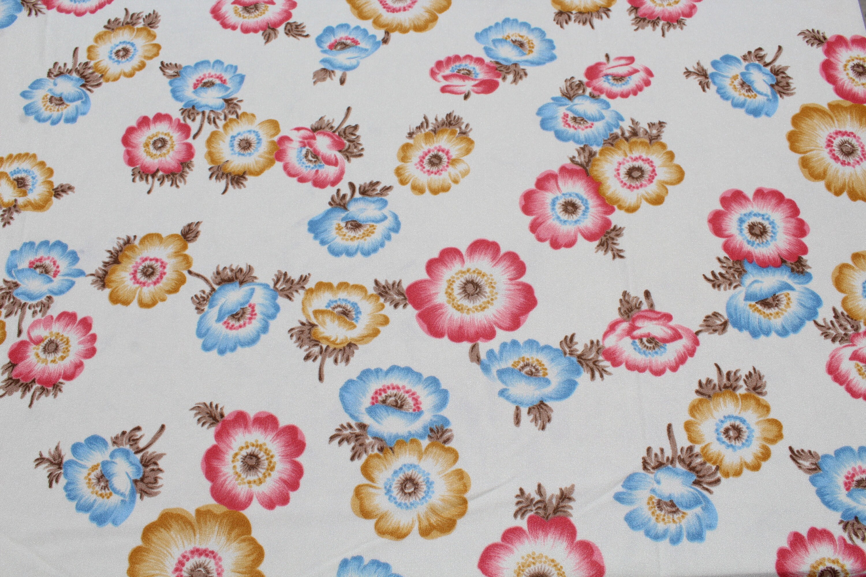 Pastel Floral Print Knit Polyester Fabric by the Yard Pink Etsy