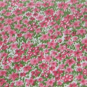 Vintage Feedsack Style Cotton Fabric: Tiny Pink Floral Print (Half Yard)