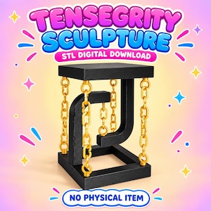 Tensegrity Table STL Files, Floating Platform with Adjustable Chains, 3D Printing Digital Download