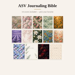 Floral ASV Journaling Bible for GoodNotes | Hyperlinked Digital Bible, Prayer Journal, Reading Tracker, Bible Study | 14 Covers