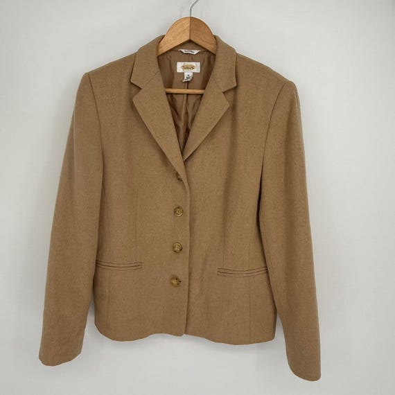 Talbots, Talbots Vintage 90s Camel Hair Blazer Made in Italy Tan Wool Jacket Womens 10