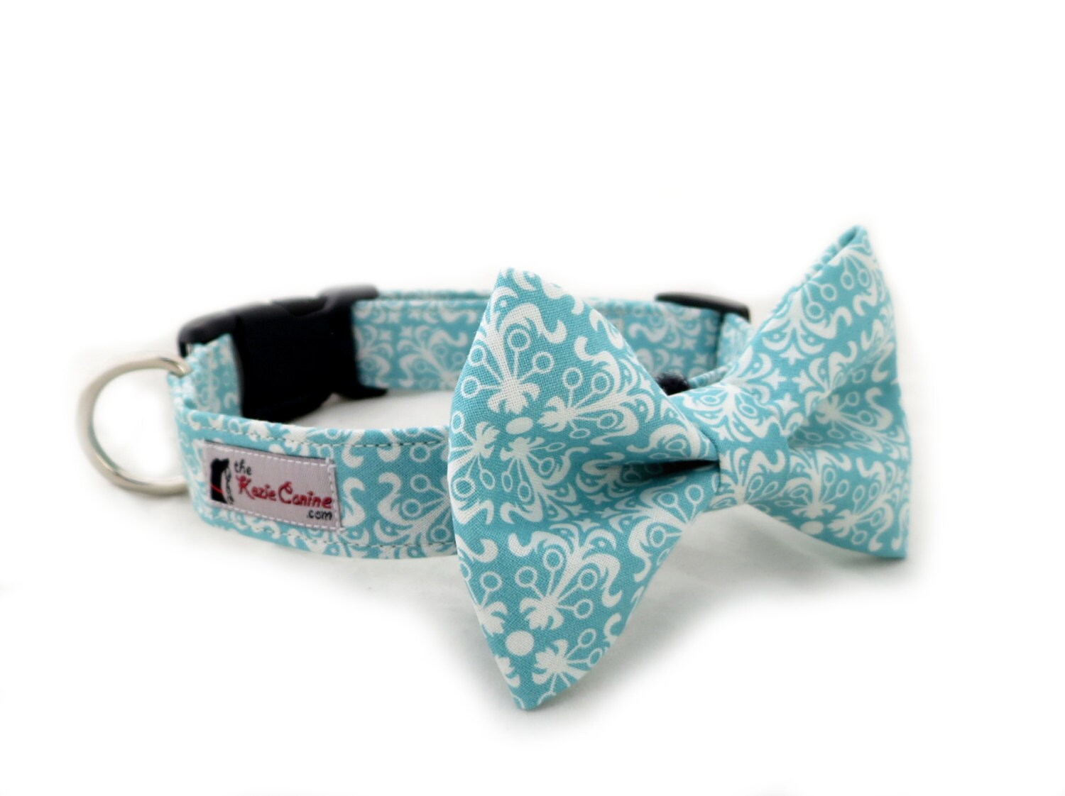 Preppy Dog Collar in Teal Dog Collar Only Matching Bow Tie Etsy