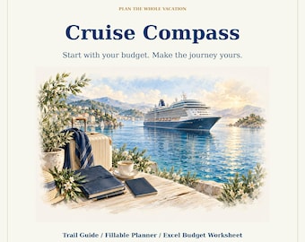 Cruise Compass Planer Bundle | Illustrierter Leitfaden, Ausfüllbarer Planer, Budget-Tracker (Digitaler Download)