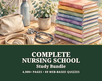 Complete Nursing School Bundle | Study Guides, Flashcards, Audio Lessons & Quizzes | MedSurg Pharmacology Pediatrics Maternity Mental Health