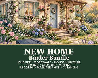New Home Binder Bundle | Home Buying Checklist Planner, House Hunting Guide, Mortgage Planner & Closing Guide | 138 Pages