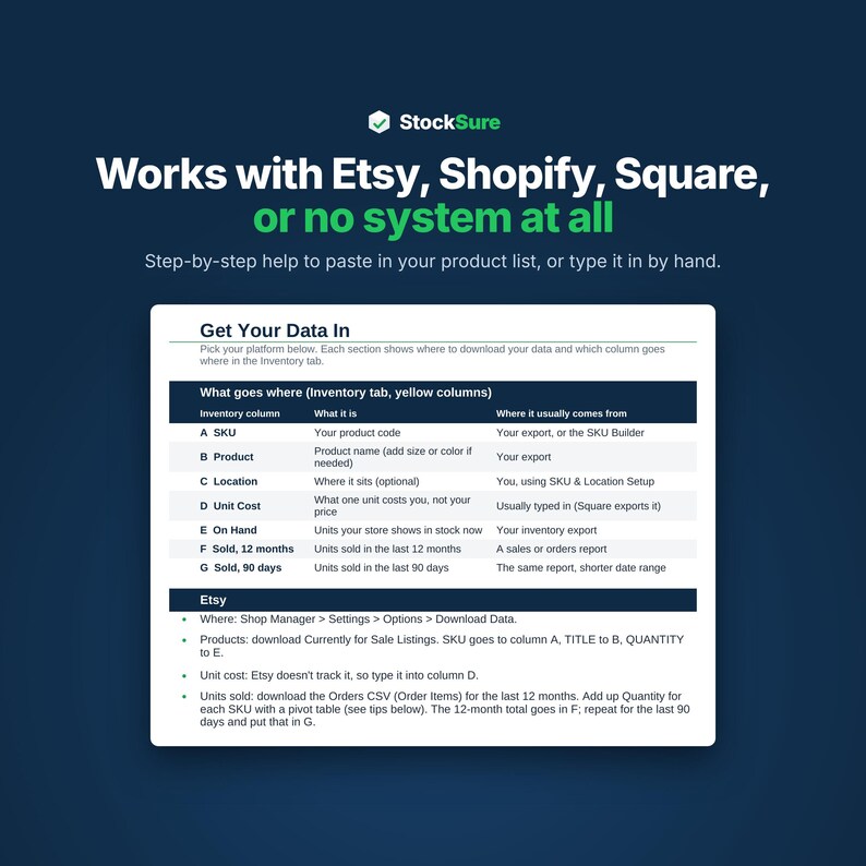 Inventory Tracker Spreadsheet for Small Business, Inventory Management Template, Excel & Google Sheets, Reorder Alerts image 6