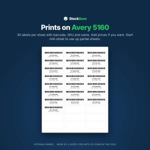 Barcode Label Maker Spreadsheet, SKU and Shelf Labels, Avery 5160, Excel, Google Sheets imagen 3