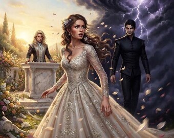 Impressão de arte digital do confronto cinematográfico entre Feyre e Rhysand no casamento