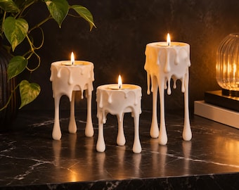 Pływające świeczniki kapiące | Dekoracja tealight z topiącego się wosku (nowoczesna i minimalistyczna dekoracja domu)