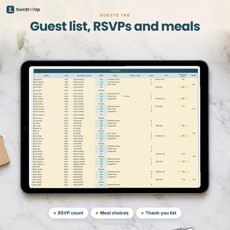 Wedding Budget Spreadsheet | Wedding Planner with Guest List & RSVPs | Excel and Google Sheets imagen 4