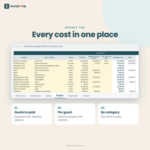Wedding Budget Spreadsheet | Wedding Planner with Guest List & RSVPs | Excel and Google Sheets imagen 2