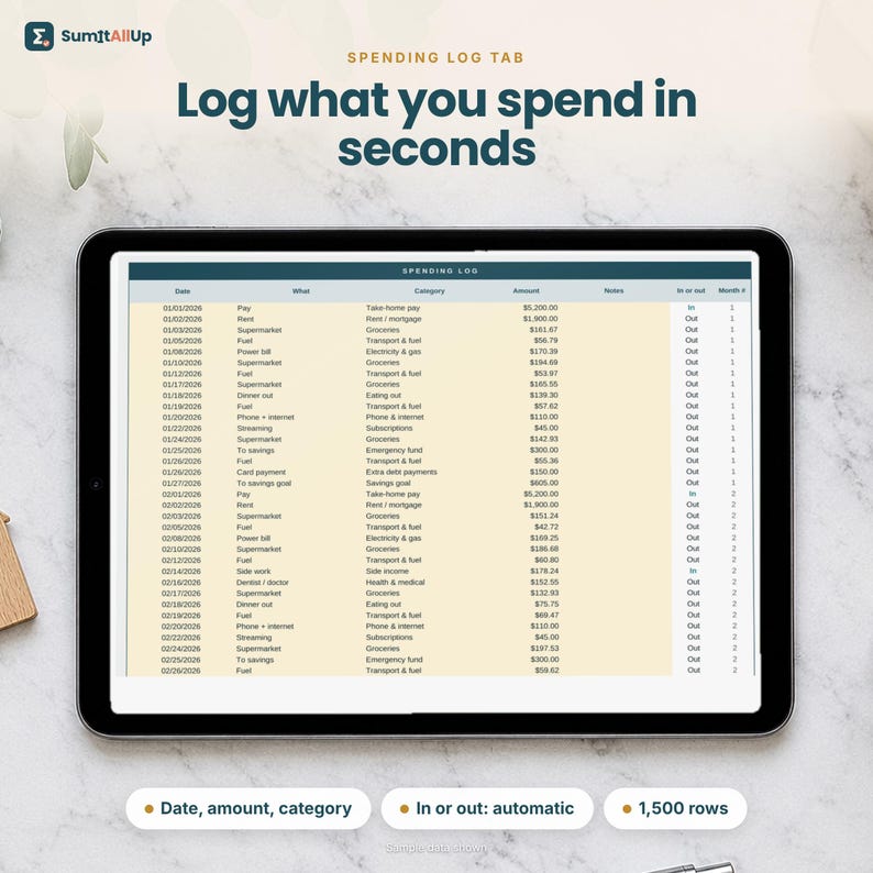 Monthly Budget Spreadsheet | Budget Planner & Spending Tracker | Excel and Google Sheets imagen 4