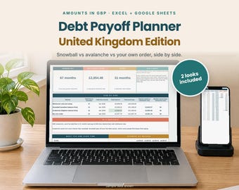 Debt Payoff Tracker UK | Debt Snowball & Avalanche Spreadsheet | Excel and Google Sheets
