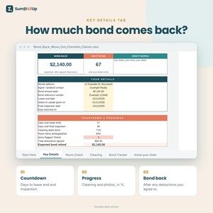 Bond Back Checklist Australia | End of Lease Cleaning Checklist, Condition Report & Bond Refund Tracker | Excel and Google Sheets 画像 4
