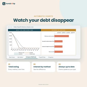 Debt Payoff Tracker | Debt Snowball & Avalanche Spreadsheet | Excel and Google Sheets image 3