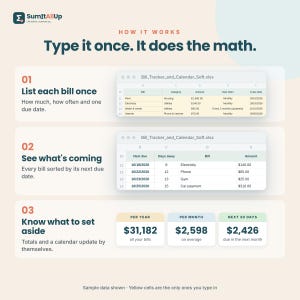 Bill Tracker Spreadsheet | Bills Calendar & Subscription Tracker | Excel and Google Sheets image 9