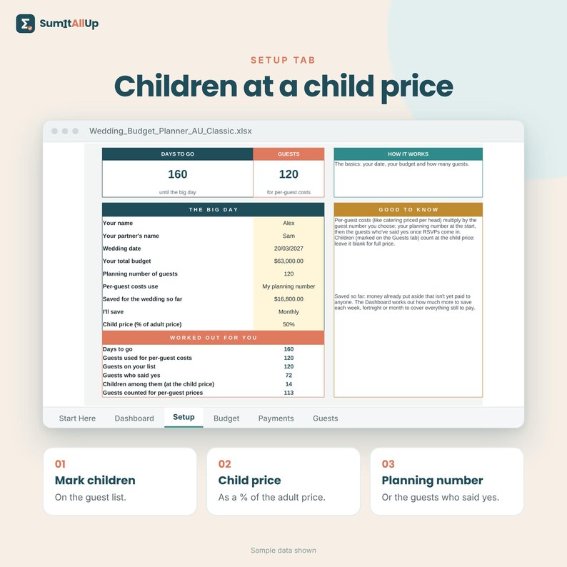 Wedding Budget Spreadsheet Australia | Wedding Planner with Guest List & RSVPs | Excel and Google Sheets image 6