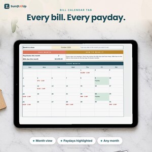 Paycheck Budget Spreadsheet | Biweekly Budget Planner & Bill Calendar | Excel and Google Sheets image 4