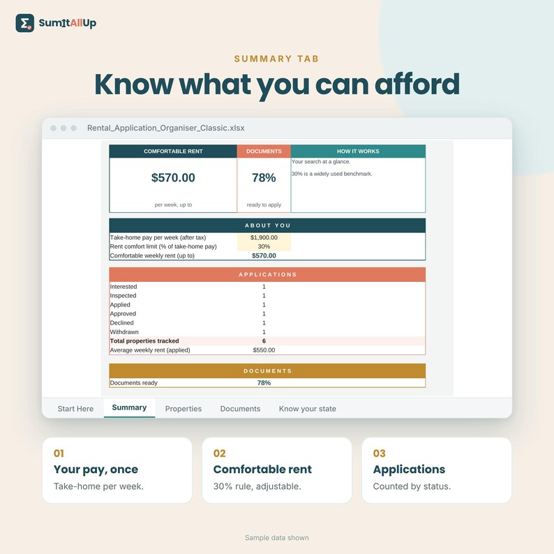 Rental Application Checklist Australia | Rental Tracker & Documents Checklist | Excel and Google Sheets image 4